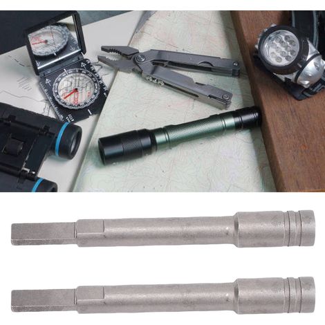 Deux adaptateurs de rallonge de tournevis gris sablés, adaptateurs de tournevis hexagonaux 1/4", compatibles avec les séries Leatherman, Surge, Wave Plus et Signal. (1/5)
