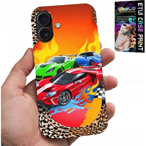 Hülle für iPhone 16 Plus – Für Kinder, Rennwagen + Glas (1/5)