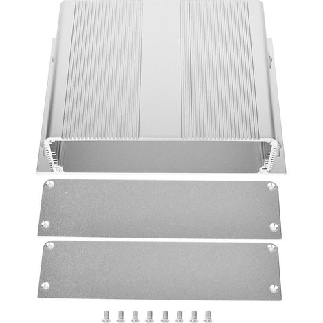 Boîtier électronique en alliage d'aluminium argenté pour circuit imprimé 48 x 204 x 150 mm (1/5)