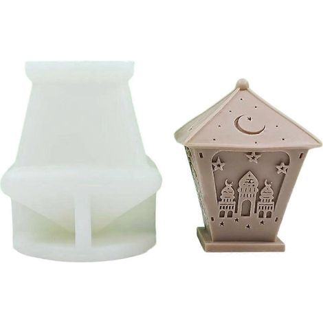 Moules à bougies Ramadan 3D Château en résine Moule en silicone Décorations de l'Aïd