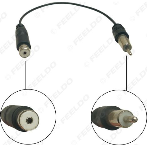 Câble adaptateur d'antenne radio FM ISO compatible avec Volkswagen Jetta, Bora, Passat, Polo, Peugeot 307 et Ford Transit