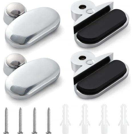 royaluxe - 4 Pièces 3-5 mm Miroir Clips Pince à Verre, Alliage De Zinc Clip En Verre, Fixation Miroir Support, Miroir Clips, avec Bouchons et Vis, Ovale (1/5)