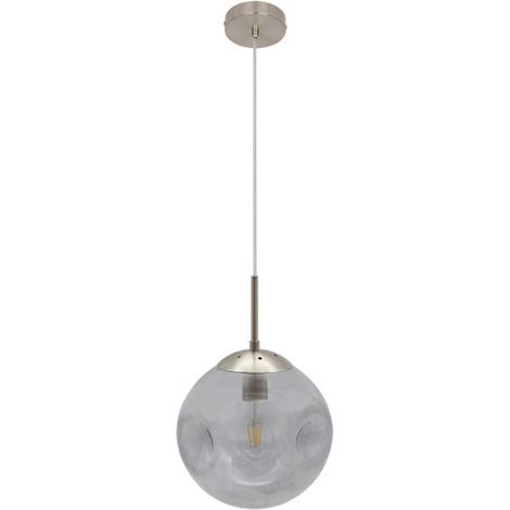 FABRILAMP Pinap Pendelleuchte 1xe27 Nickel/Rauch Regx25x25 Cm