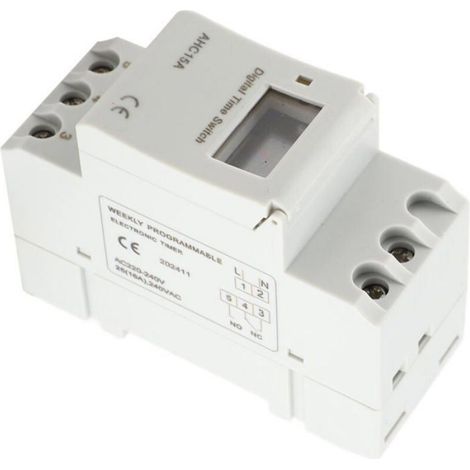 Minuterie Industrielle - AHC15A - 16 A - 220 V AC - Écran LCD - 16 Programmes Marche Arrêt - Pour Éclairage Chauffage Arrosage - Unité (1/3)