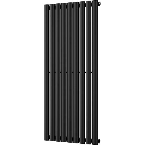 Omeara - Black Vertical Radiator H1200mm x W522mm Single Panel (1/3)