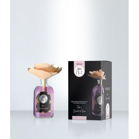 DIFFUSORE CON FIORE IN LEGNO TALCO E BOCCIOLI DI ROSA 100 ML LINK NUIT