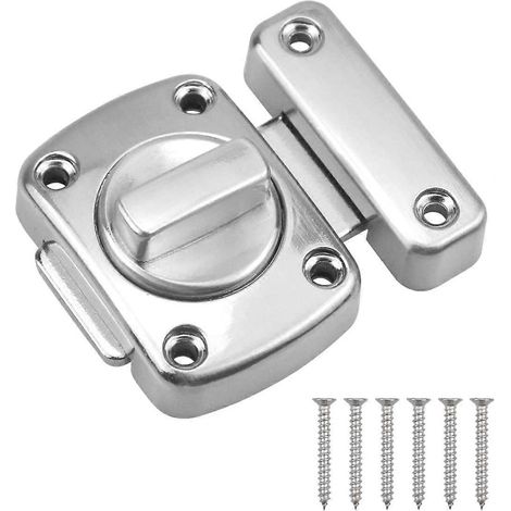 Loquet de porte, petit loquet, loquet de sécurité, loquet en alliage de zinc pour toilettes avec 6 vis (1/5)