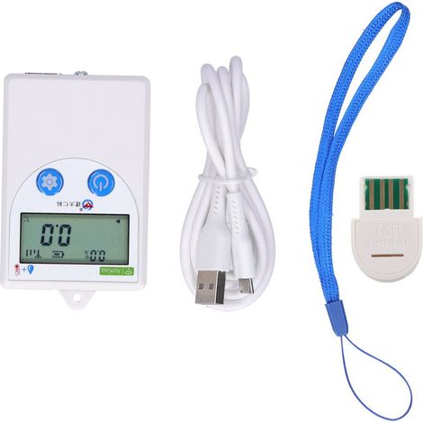 WLAN-Temperatur- und Feuchtigkeitsrekorder mit LCD-Bildschirm, hochpräzisem Sensor, akustischem Alarm, eingebautem 800-mAh-Lithium-Akku, ideal für Gewächshäuser (1/5)