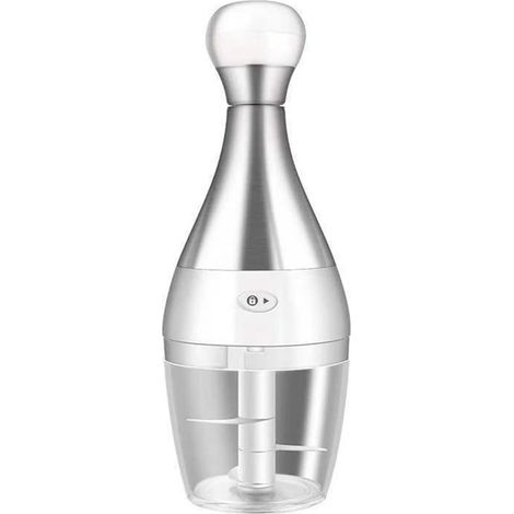 Mini blender manuel – Acier inoxydable – 3 lames – Bol antidérapant – Cuisine rapide (1/5)