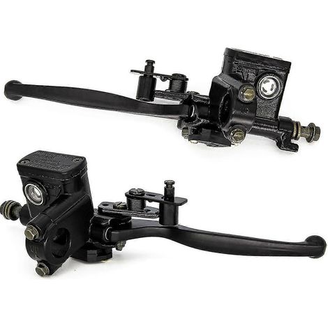 Maître-cylindre de frein avant hydraulique pour moto, levier de frein droit, compatible avec les motos tout-terrain, quads, cyclomoteurs, scooters, buggies et karts. (1/4)