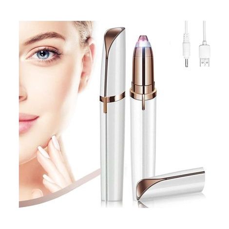 Mini tondeuse à sourcils rechargeable pour femme - Pour les sourcils, les lèvres, le nez, le corps - Avec brosse de nettoyage (1/5)