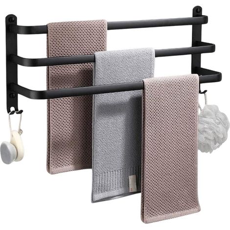 Toallero de aluminio negro de 50 cm (1/5)