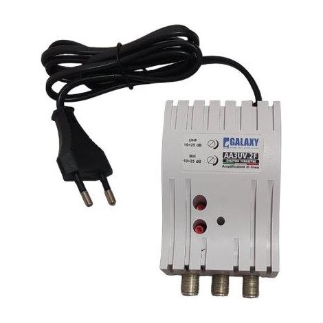 AMPLIFICATORE TV AUTOALIMENTATO 5G INGRESSO 1 USCITE 2 CONNESSIONE F