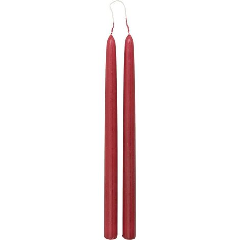 Lot de 2 Bougies Bâton "Hugo" 30cm Rouge (1/2)