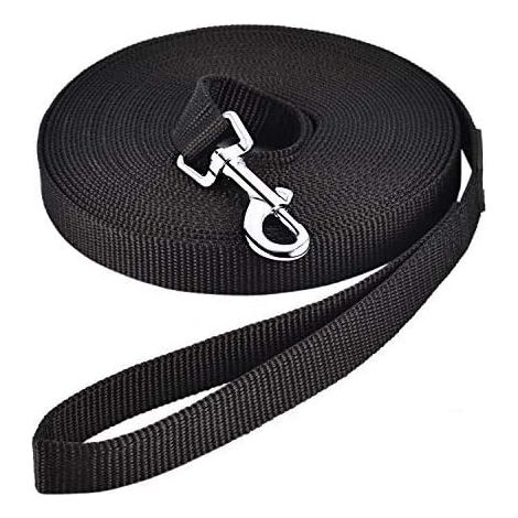 Longe Chien - 10 m - Nylon Résistant - Rotation 360° - Pour Dressage et Promenade Extérieure - Adaptée Chiens Petits à Grands - 1 Pièce (1/5)