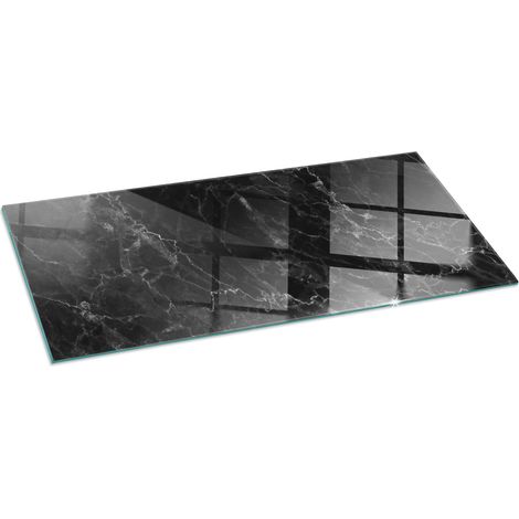 Plaque de sol sous poêle à bois en verre trempé protection thermique du plancher Motif marbré élégant 125x50 cm