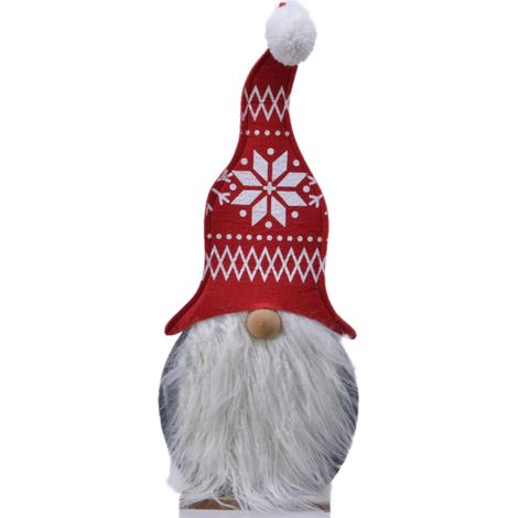 Weihnachtsdeko Zwerg Rot & Weiß 57 cm - Polyester