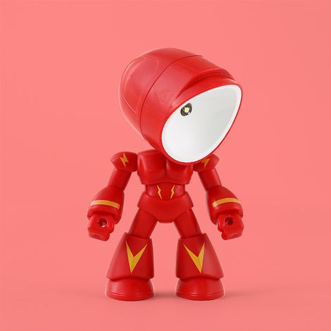 Lampada notturna a forma di robot creativo LD22 - Decorazione da scrivania, rossa