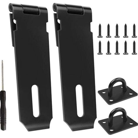 Hasp Lot de 2 cadenas de sécurité en acier inoxydable pour porte de 10,16 cm avec vis très bien adaptées pour casier