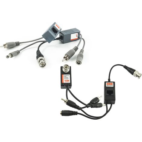 Coppia trasmettitori audio video balun porta lan RJ45