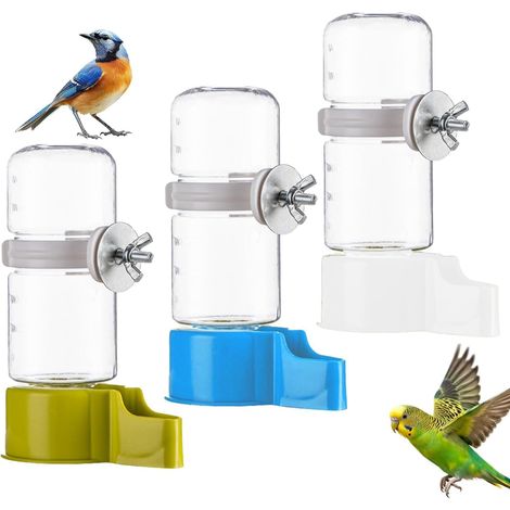 Automatischer 3-teiliger Vogelwasserspender, automatische Vogeltränke für Vogelkäfige, automatische Vogeltränke für Wellensittiche, Nymphensittiche, Hamster (1/5)