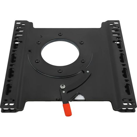 Base giratoria con rotación de 360°, construcción de acero resistente, color negro. (1/2)