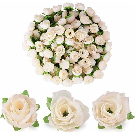 (Dia: 3cm) 100pcs Artificial Rose Flower Head Flower Head Fake Artificial Plant Decoration for Home Wedding Party Flesh Color (1/5)