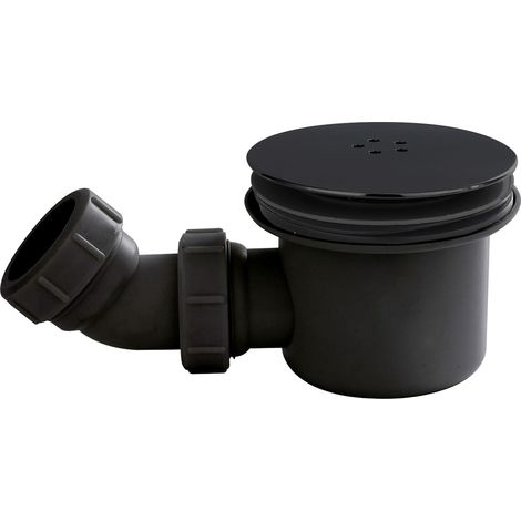 Resin Shower Tray Mega Flow Waste - Black