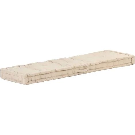 Tapis de sol style plateau, en coton, 120 x 40 x 7 cm, beige (1/5)