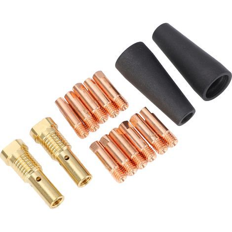Kit d'embouts de buse sans gaz, noyau de Flux, diffuseur de gaz de soudage MIG, pointe 0,031 pouces pour Century FC90 80GL, 15 pièces (1/5)