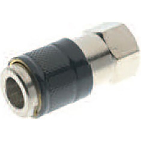 Coupleur d'air RS PRO, Filetage vers Femelle G 1/4 Femelle 1/4pouces en Laiton nickelé ( Prix pour Paquet de 10 ) (1/2)