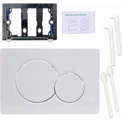 Plaque de commande double bouton blanche compatible Geberit Sigma01 UP300.115.770 pour toilette suspendue (1/2)