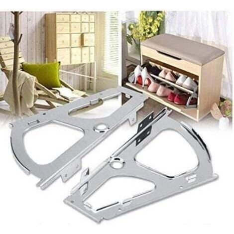 [JAMAIS UTILISÉ] Chaussures Tiroir Cabinet Charnières Turing Rack En Acier Inoxydable Raccords De Remplacement pour Cuisine Salon Armoire De Rangement Chaussures Flip (1/4)
