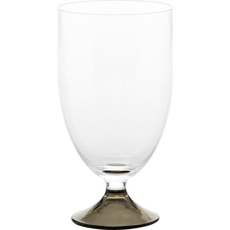 Zafferano Calice Acqua Maestro Serie Collezione Artigianale in Vetro Soda Lime Soffiato a Mano Colore Grigio Set da 4 Pezzi Design Veneziano