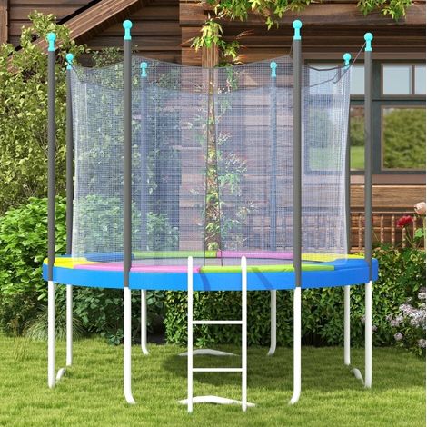 REDOM Protector de borde para trampolín 305x305x30 cm, instalación sin herramientas, resistente al agua, plástico multicolor (1/5)