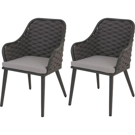 Set de 2 chaises de jardin en aluminium HWC-O16, chaise d'extérieur, olefin (200 g/m2) cor (1/5)