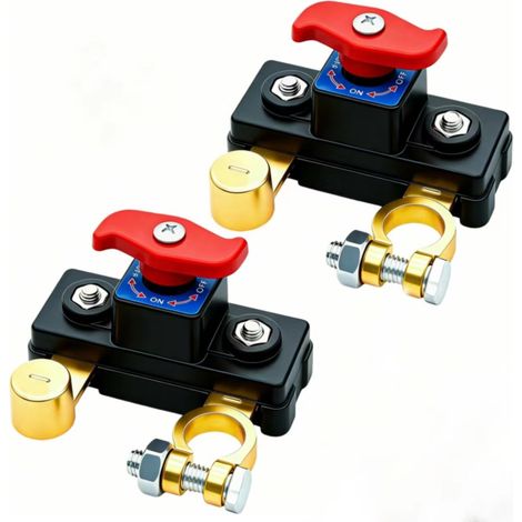 Coupe Circuit Batterie 12V-24V, Cosse Coupe Batterie en Cuivre Pur, Interrupteur 12v, Adapté pour Voiture, Camion, Bateau, Camping-Car et Moto (1/5)