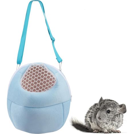 Haustier-Tragerucksack, tragbarer Reiserucksack, atmungsaktive Outdoor-Tasche, selbstklebende Tasche, geeignet für Kleintiere wie Igel, Hamster, Gleithörnchen, Chinchillas und Meerschweinchen (blau)