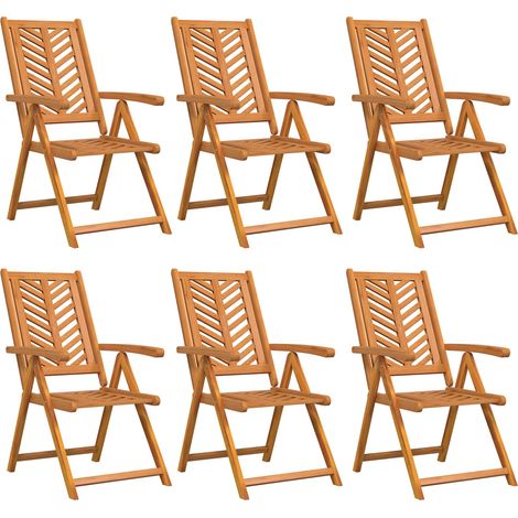 Chaise de jardin 6 lot de 2  Chaises d'extérieur Marron 57 x 72 x 109 cm (1/5)