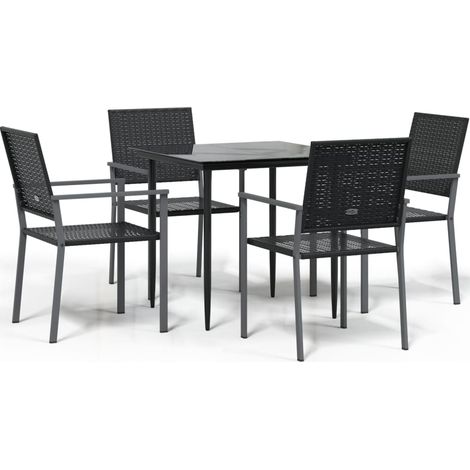 Maison Exclusive - Set da Pranzo da Giardino 5 pz in Polyrattan e Acciaio (1/5)