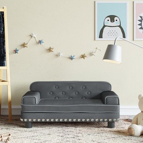 Canapé pour enfants Canapé Sofa scandinave gris foncé 70x45x30 cm velours 36013 (1/5)