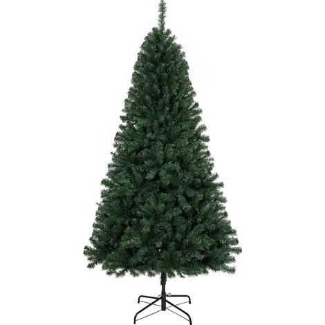 HOMCOM Albero di Natale Realistico da 200 cm con 1000 Rami e Base Pieghevole (1/5)