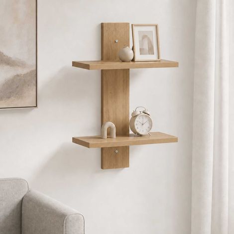 vidaXL Étagère Murale Chêne artisanal 30 x 13,5 x 43 cm (1/5)