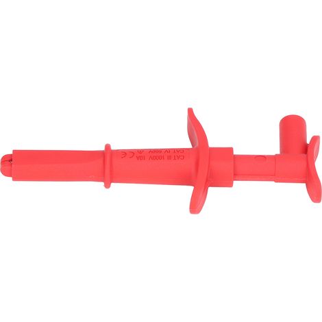 Pince crocodile spéciale pour multimètre, pour une détection et une réparation précises (réf. 30043, rouge). (1/5)