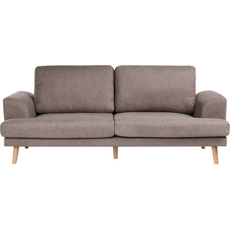Sofa 3-Sitzer KILDAL Stoff Braun