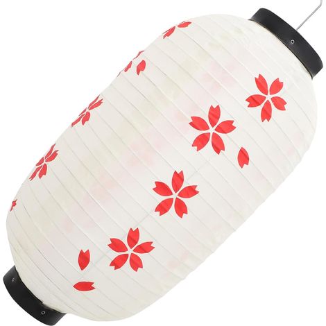 Lanterne Japonaise Style Japonerie Délicat et Élégant Ronde en Tissu Imperméable avec Motif Fleur de Cerisier Décoration Pratique et Solide pour Fête et Salle à Manger (1/5)