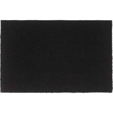 Paillasson en fibre de coco touffeté antidérapant noir 65 x 100 cm - PANGIVO (1/5)