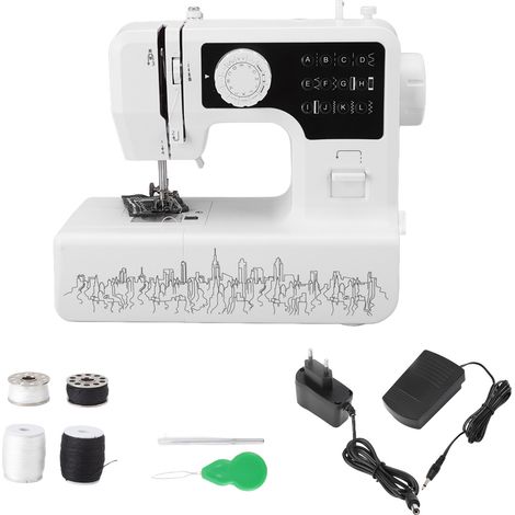 Mini machine à coudre portable multifonction électrique avec pédale, prise EU 110-220V, petit appareil de couture domestique (1/5)