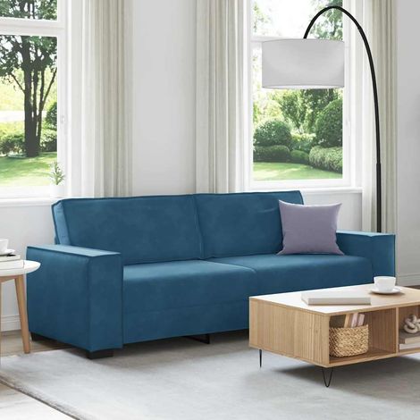 Sofá de 3 plazas terciopelo azul 180 cm vidaXL (1/5)