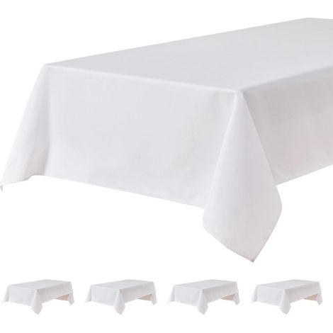 Nappe 140x180 cm Blanc, imperméable, lot de 4